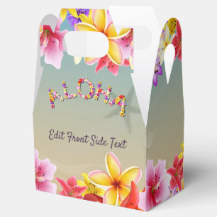 Colourful Hawaiian Flowers Wedding Themed Favor Box