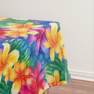 Colourful Hawaiian Hibiscus Floral Tablecloth