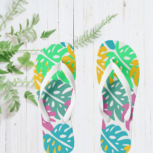 Colourful Hawaiian Print Shoes Flip Flops