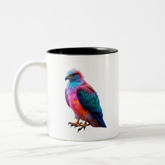 Colourful Hawk Art Two-Tone Coffee Mug