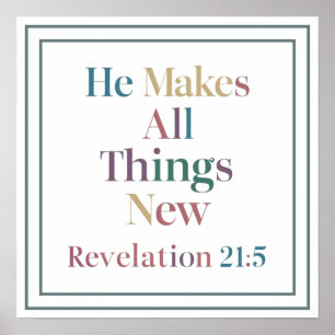 Colourful He Makes All Things New Revelation 21 5 Poster