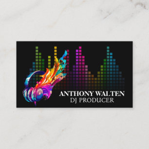 Colourful Headphones   Equalizer Business Card