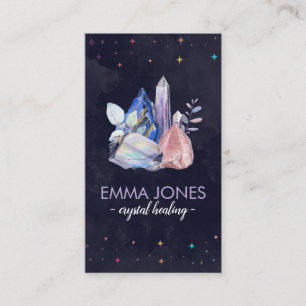 Colourful Healing Crystals Cluster Business Card
