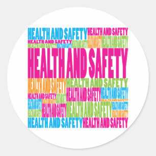 Colourful Health and Safety Classic Round Sticker