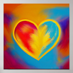 Colourful Heart Abstract Poster