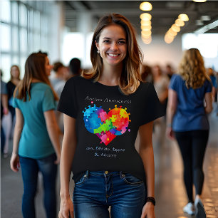 Colourful Heart and Enfinite Symbo Autism Awarenes T-Shirt