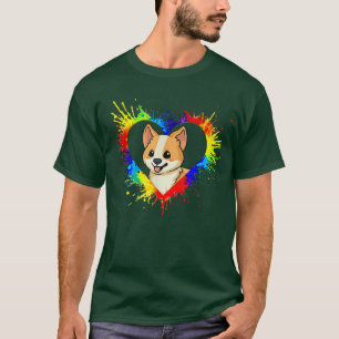 Colourful Heart Baby Corgi Dog Love-r Dad Mom, Boy T-Shirt
