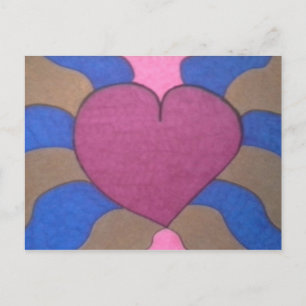 Colourful Heart Contemporary Art Postcard