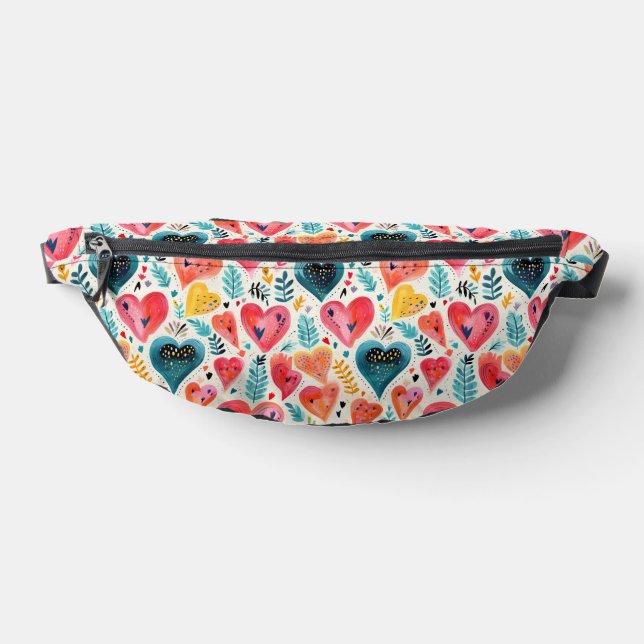 Colourful Heart  Fanny Pack (Lay Down)