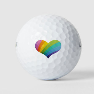 Colourful Heart Golf Balls