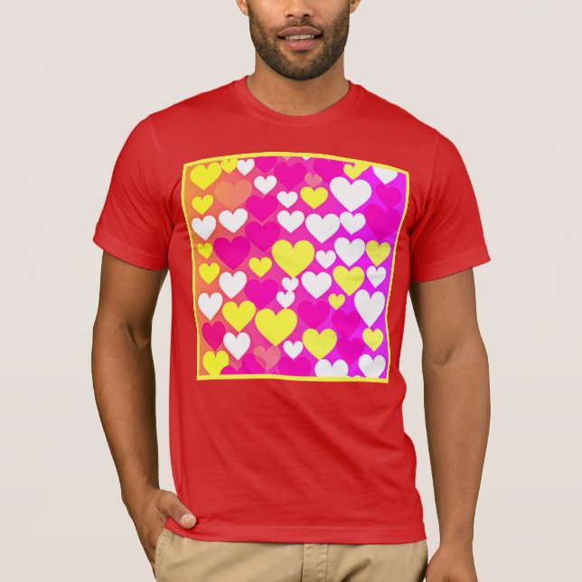 Colourful Heart Love Pattern T-Shirt (Front)