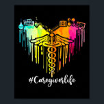 Colourful Heart Nursing symbol Caduceus Caregiver Poster<br><div class="desc">Colourful Heart Nursing symbol Caduceus Caregiver Life Gift. Perfect gift for your dad,  mom,  papa,  men,  women,  friend and family members on Thanksgiving Day,  Christmas Day,  Mothers Day,  Fathers Day,  4th of July,  1776 Independent day,  Veterans Day,  Halloween Day,  Patrick's Day</div>