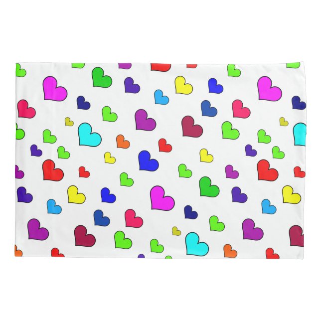 Colourful Heart Pattern Pillowcase (Back)