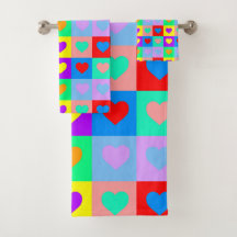 Colourful Heart Pattern Pop Art 