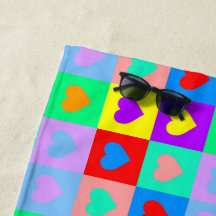 Colourful Heart Pattern Pop Art  