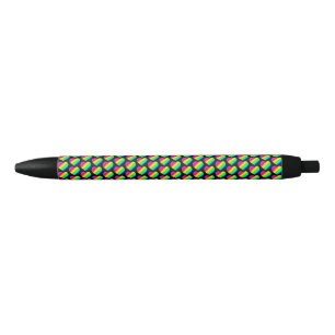 Colourful Heart Rainbow Love Bright Colour Black Ink Pen