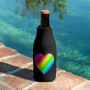 Colourful Heart Rainbow Love Bright Colour Bottle Cooler