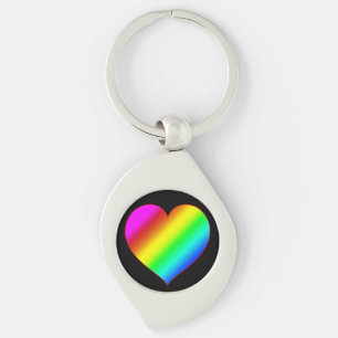 Colourful Heart Rainbow Love Bright Colour Keychain