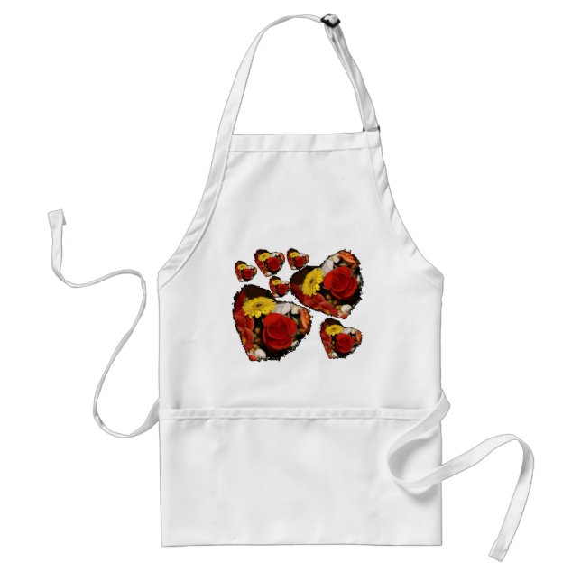 Colourful Heart Shaped Bouquet Photograph Standard Apron (Front)