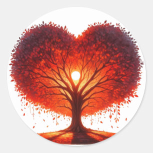 Colourful Heart Shaped Tree Stickers