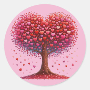 Colourful Heart Shaped Tree Stickers