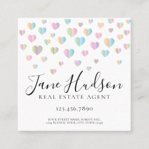 Colourful Heart Speckles Business Card