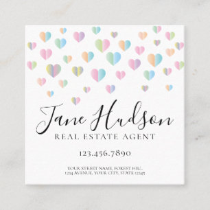 Colourful Heart Speckles Business Card