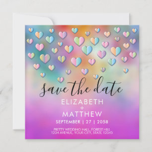 Colourful Heart Speckles Design Invitation