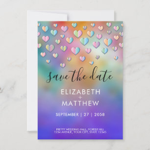 Colourful Heart Speckles Design Invitation