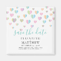 Colourful Heart Speckles Save the Date Design