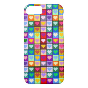 Colourful Heart Squares iPhone 8/7 Case