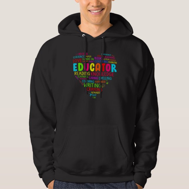 Colourful Heart Team Educator Squad First Day Of S Hoodie (Front)