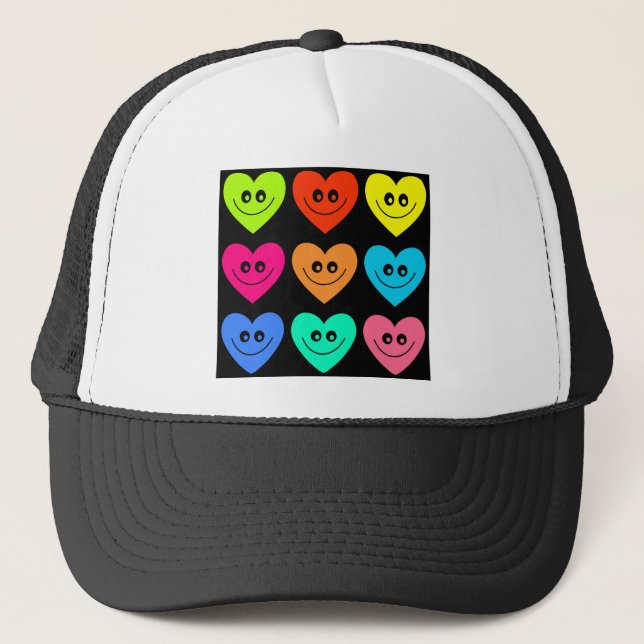 Colourful Heart Trucker Hat (Front)