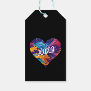 Colourful Heart XOXO-Black- Gift Tags