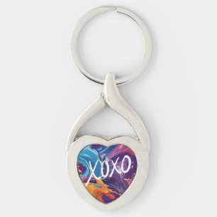 Colourful Heart XOXO- Keychain
