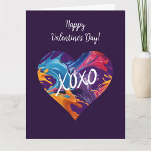 Colourful Heart XOXO-Purple- Card