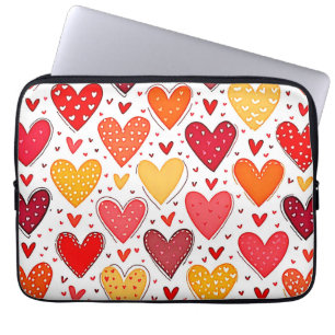 Colourful Heartfelt Love Pattern Design Laptop Sleeve