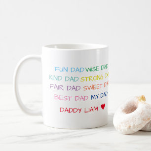 Colourful Heartfelt Words & Photo Dad's Coffee Mug