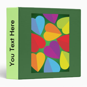 Colourful Hearts 3 Ring Binder