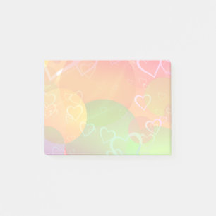 Colourful Hearts and Circles Pattern Post-it Notes