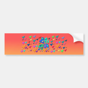 Colourful Hearts Bumper Sticker