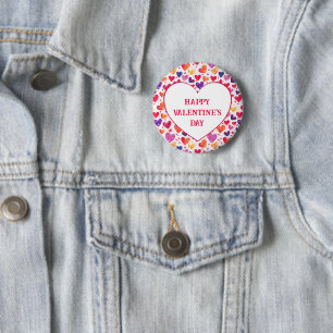 Colourful Hearts Classroom Valentine's Day   2 Inch Round Button