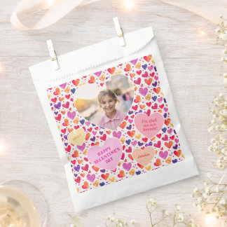 Colourful Hearts Classroom Valentine's Day Photo Favour Bag