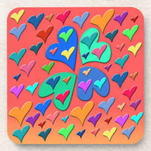 Colourful Hearts Coaster