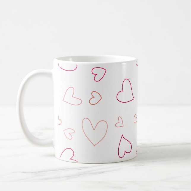 Colourful Hearts Coffee Mug (Left)