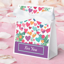 Colourful hearts custom favor box