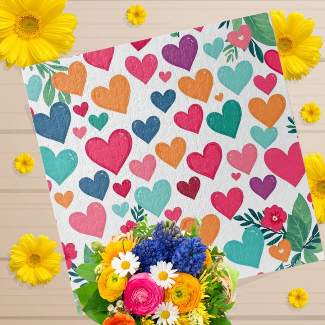 Colourful hearts custom jigsaw puzzle (Creator Uploaded)
