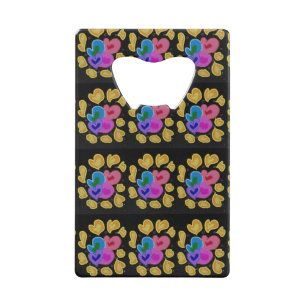 Colourful Hearts Design Credit Card Bottle Opener