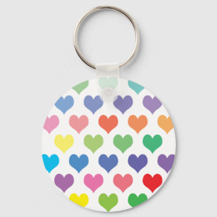 Colourful hearts design keychain