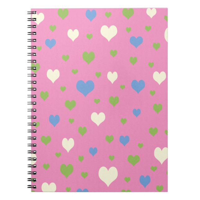 Colourful hearts design notebook (Front)